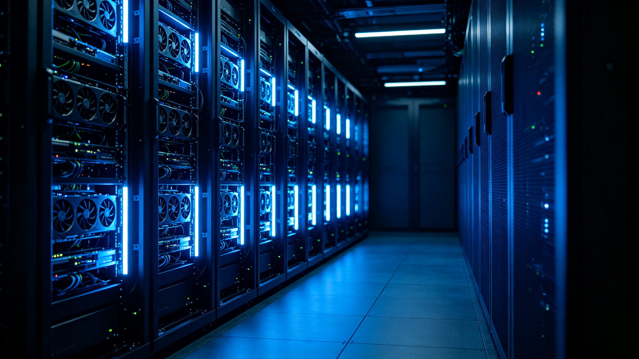 Enterprise data center with GPU server racks